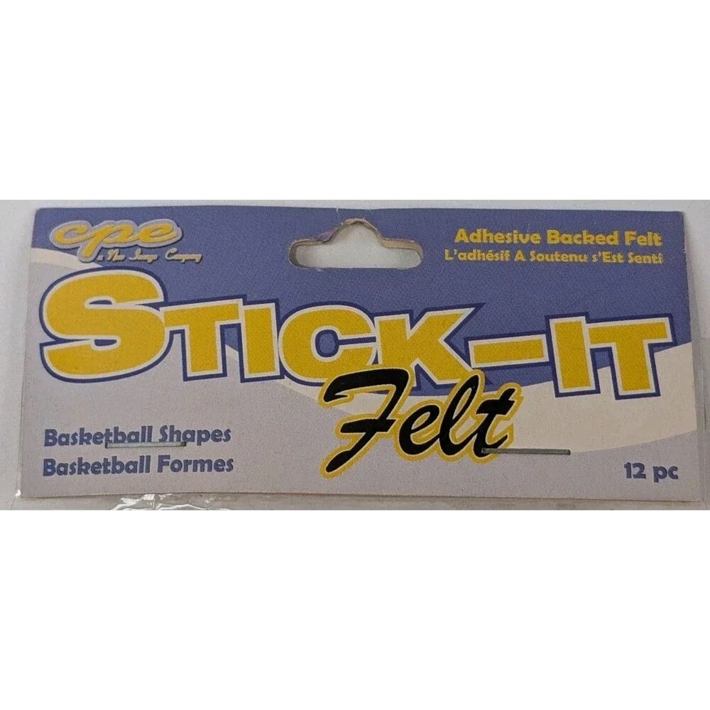 Stick-It Felt Basketball Shapes 12pc Adhesive Backed Sports Lover Craft Supplies